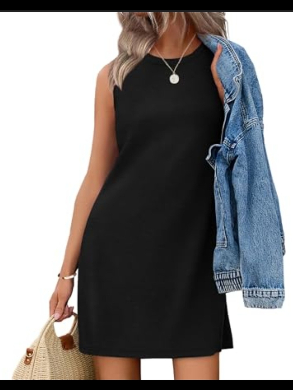Sleek Black Sleeveless Mini Dress
